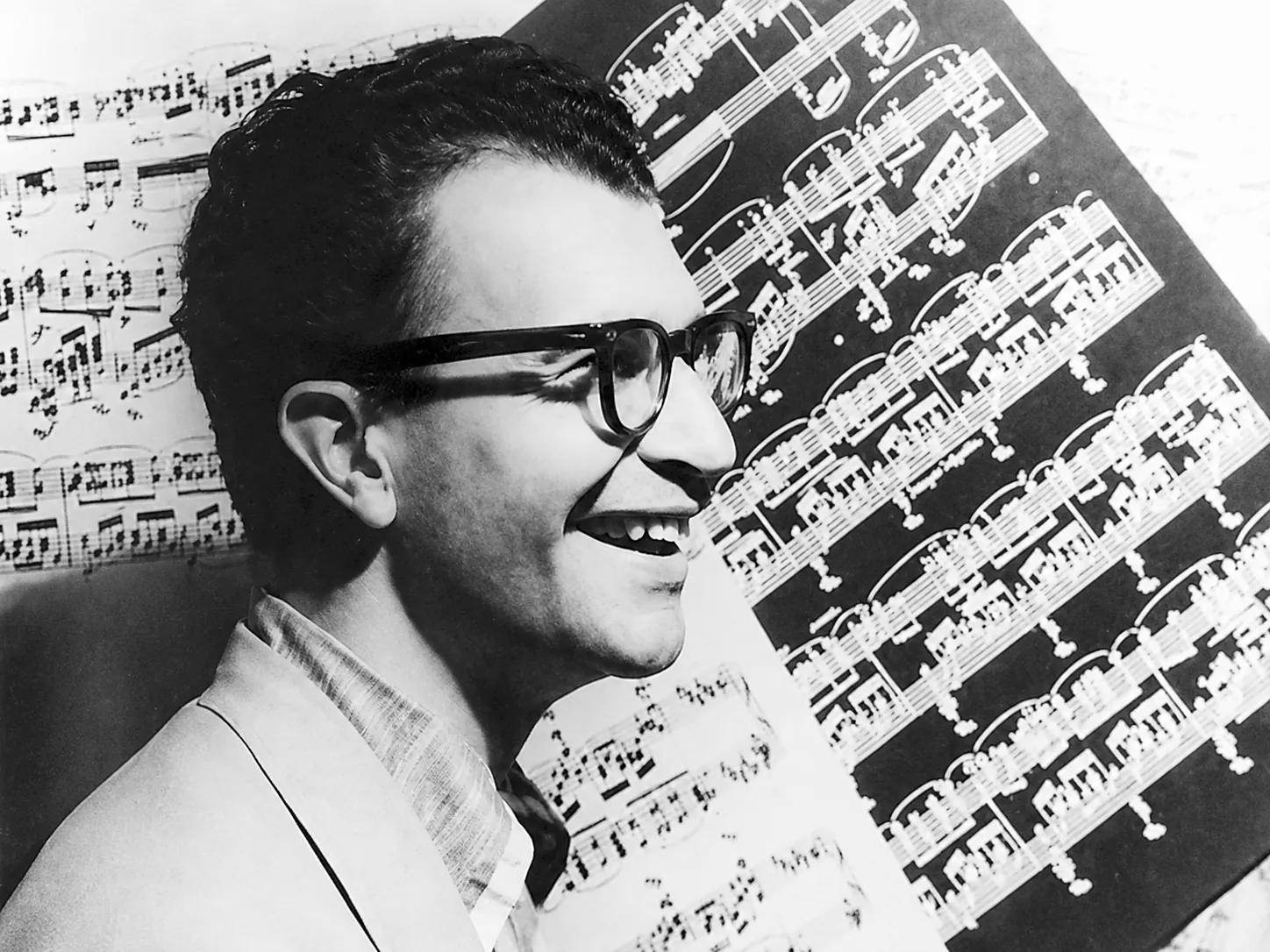 Dave Brubeck with the sheet music